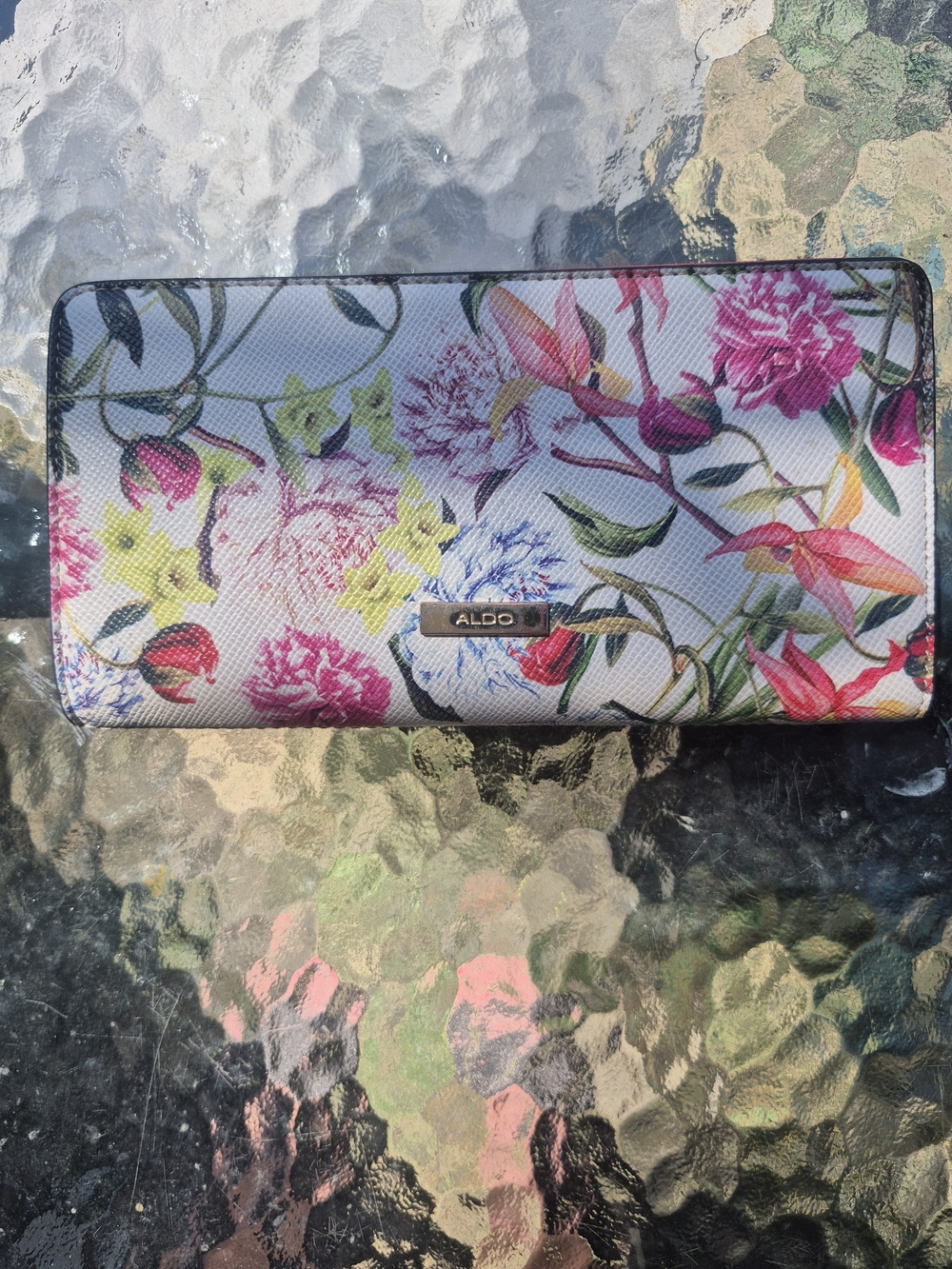 ALDO Floral Saffiano Wallet - Pink, Yellow, Blue, Green